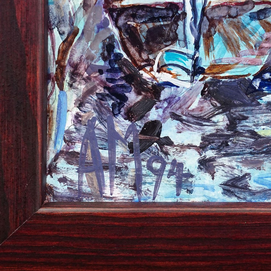 Boat Mooring on Fraueninsel – Oil Painting by Alexander Michael, 1994 - 5