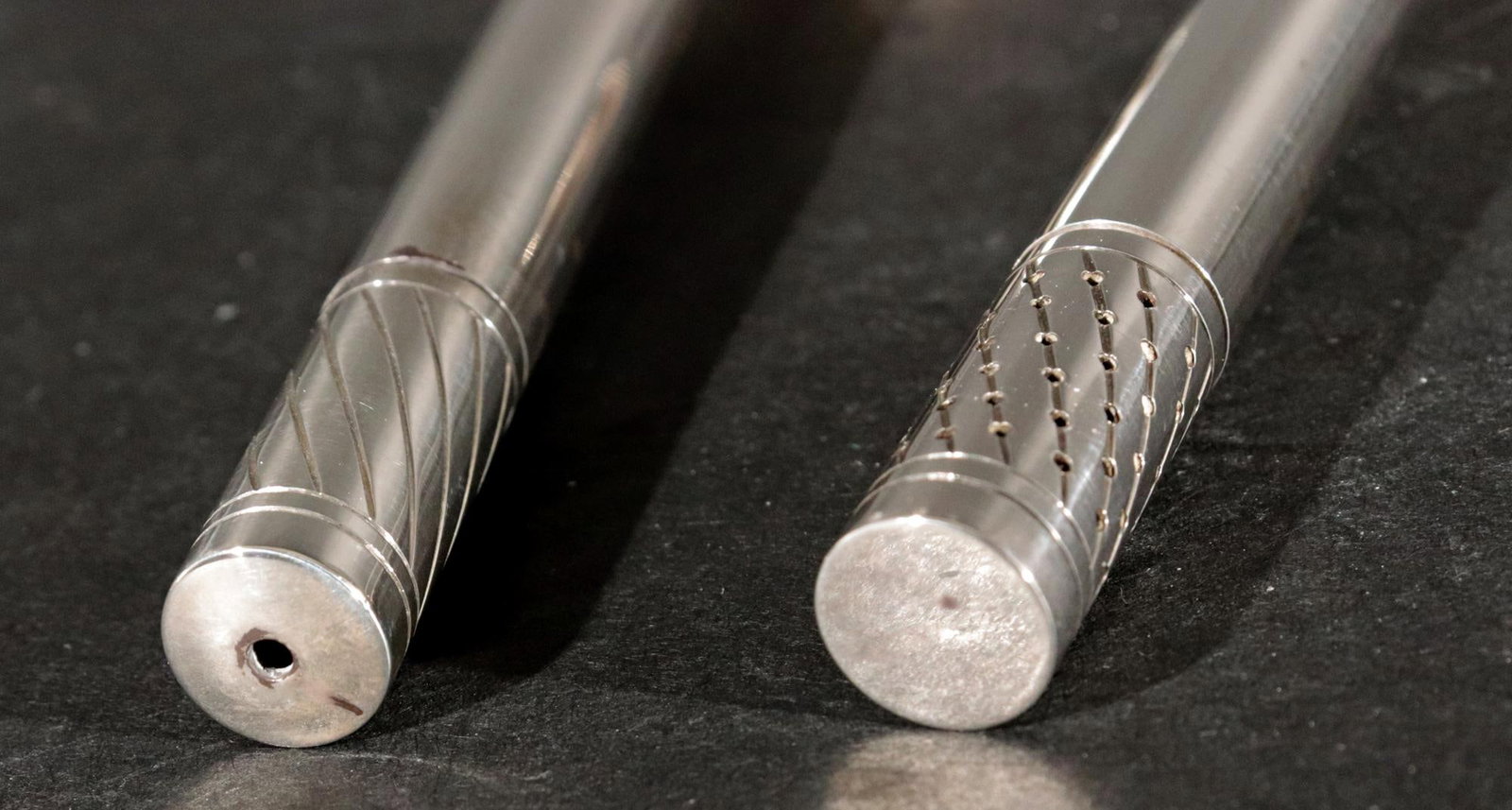 Pair of Georg Jensen Sterling Silver "Skyscraper" Salt & Pepper Shakers by Jorgen Jensen - 10