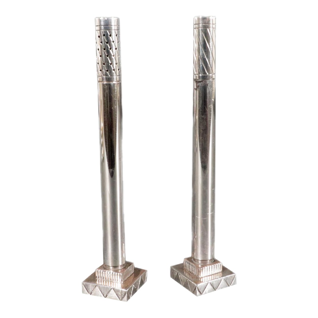 Pair of Georg Jensen Sterling Silver "Skyscraper" Salt & Pepper Shakers by Jorgen Jensen (1 of 14)