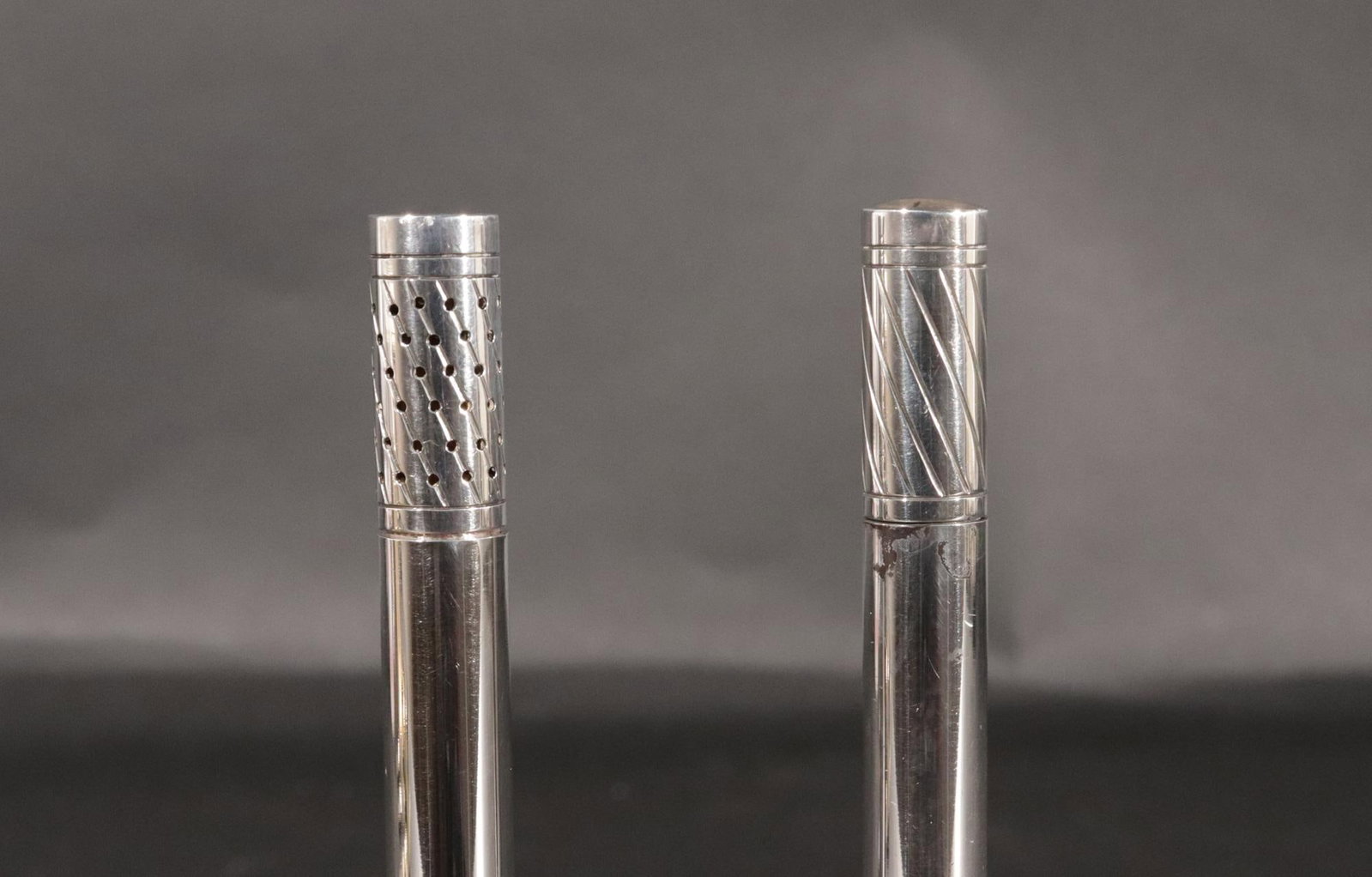 Pair of Georg Jensen Sterling Silver "Skyscraper" Salt & Pepper Shakers by Jorgen Jensen - 2