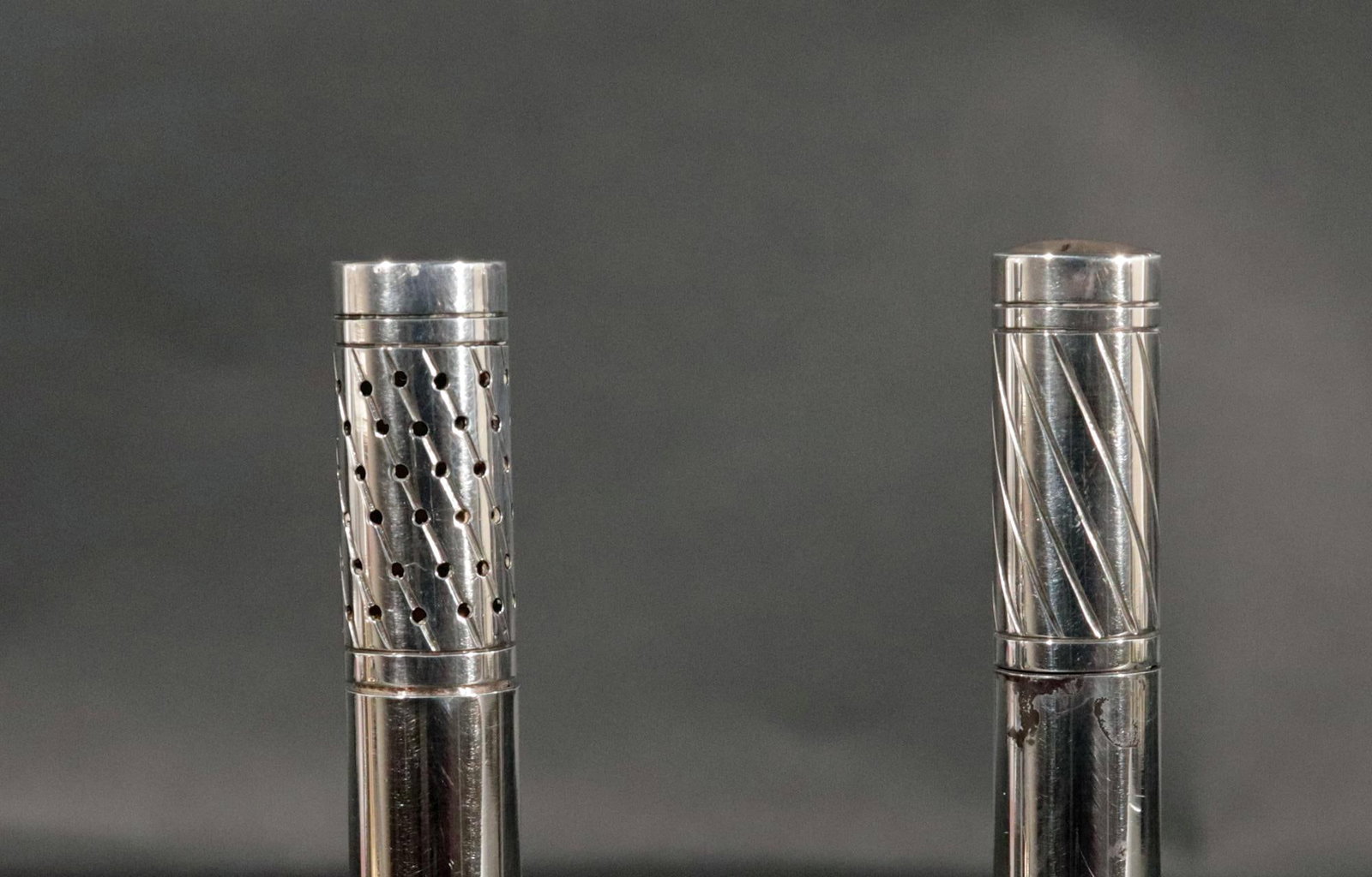 Pair of Georg Jensen Sterling Silver "Skyscraper" Salt & Pepper Shakers by Jorgen Jensen - 4