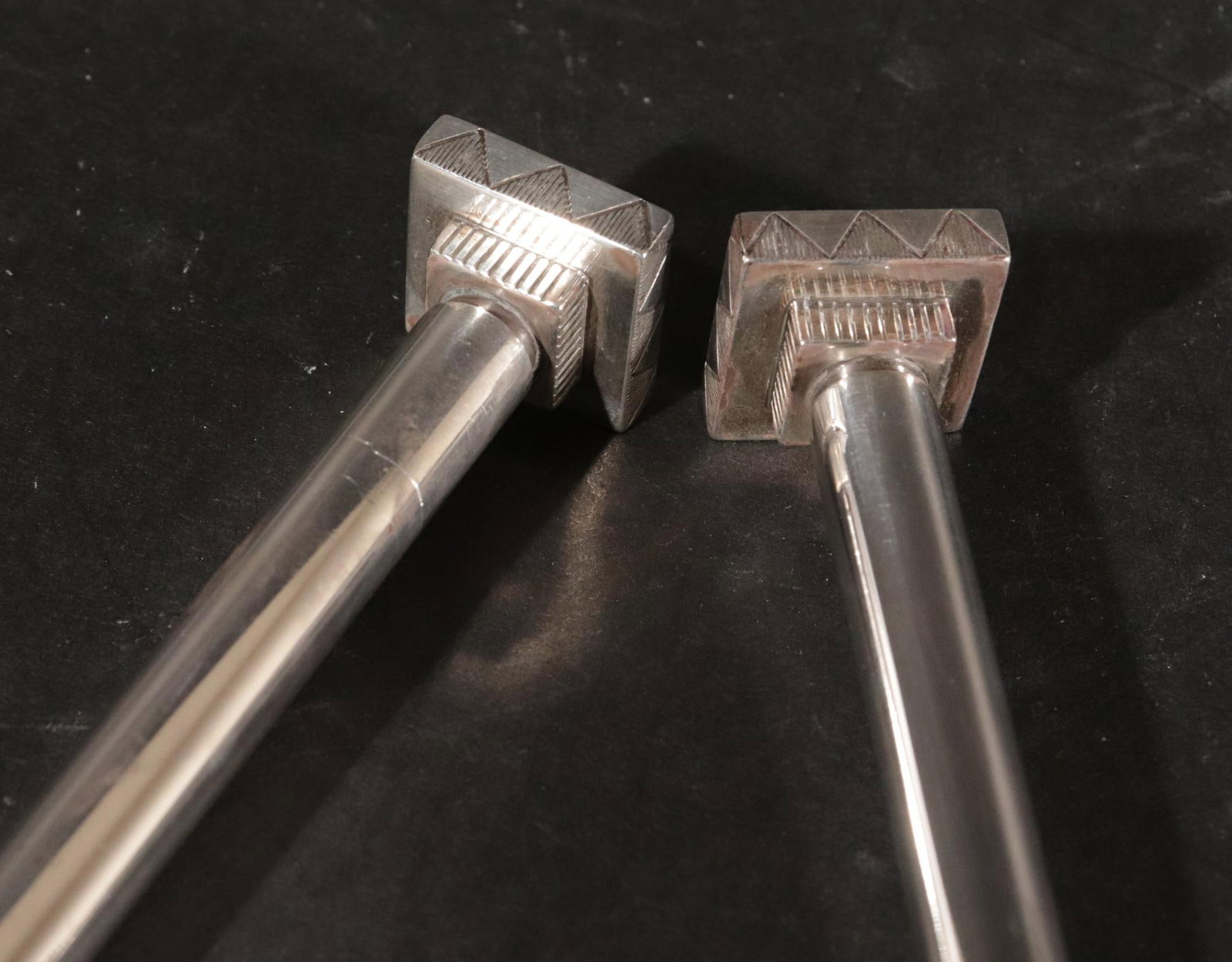 Pair of Georg Jensen Sterling Silver "Skyscraper" Salt & Pepper Shakers by Jorgen Jensen - 7