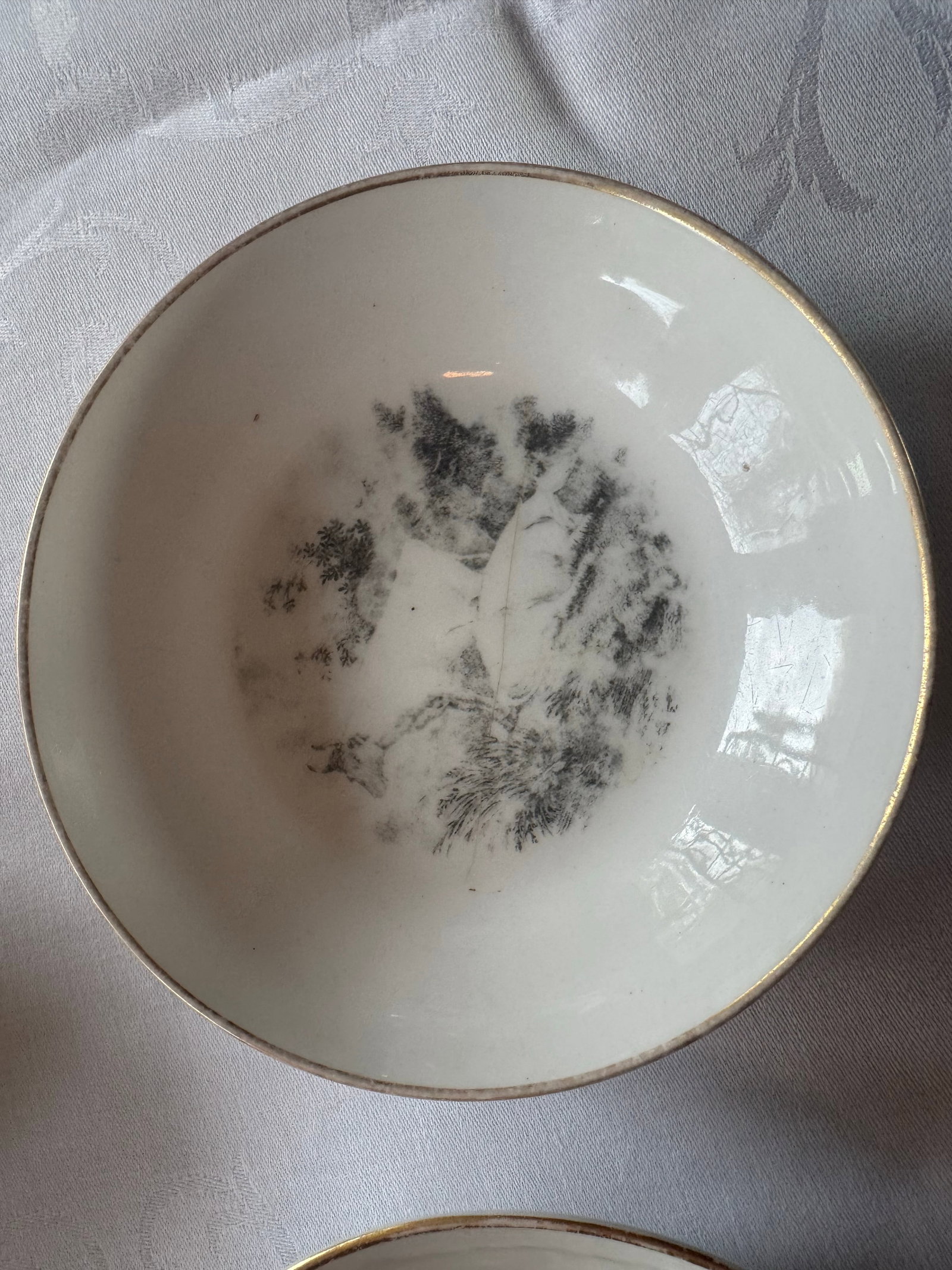 1800s Spode Bat Printing Black Monochrome Bone China Tea Service - Set 40 PCS - 5