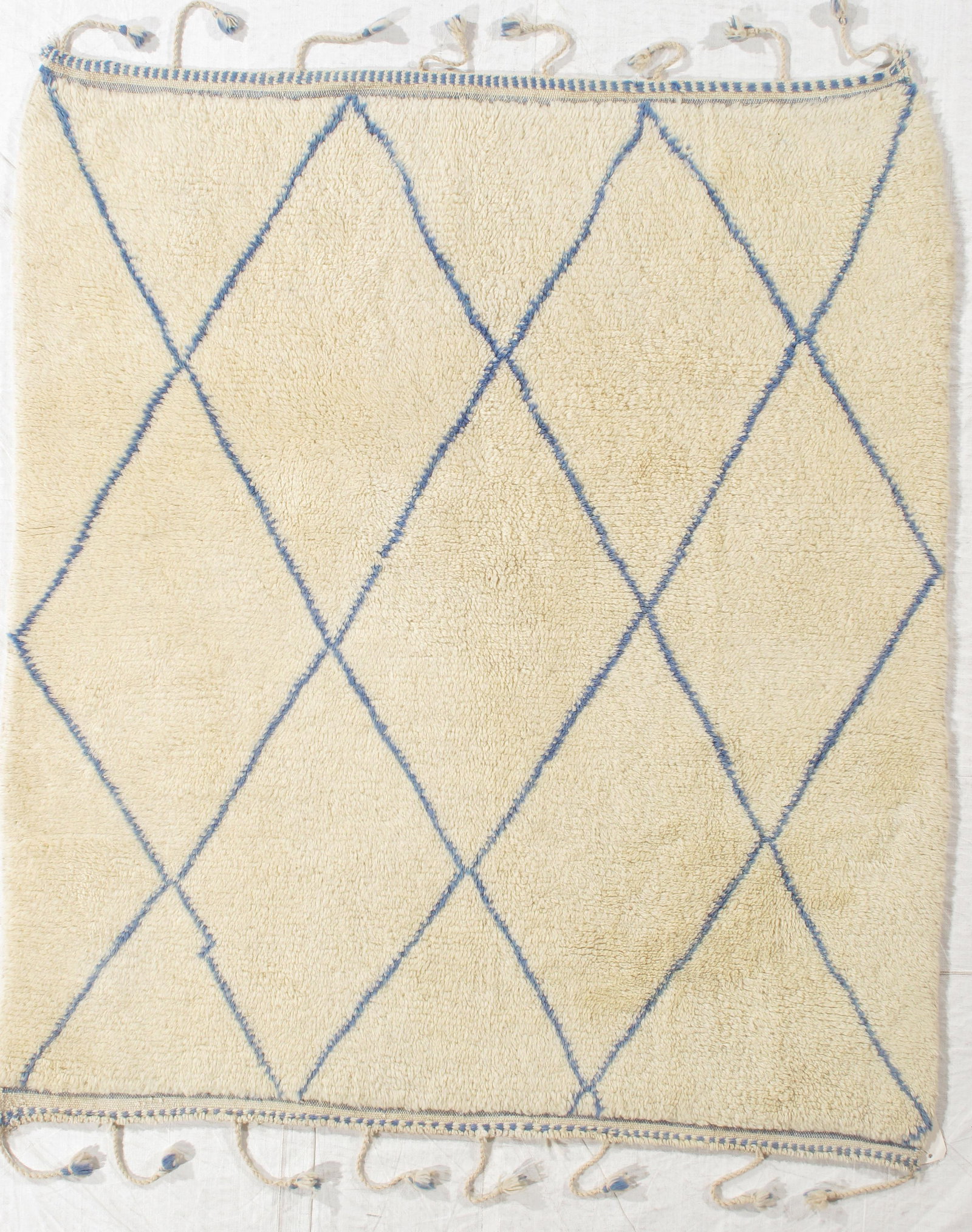 Vintage Hand-Knotted Moroccan Rug Diamond Lattice Design 5'5" X 6' - 2