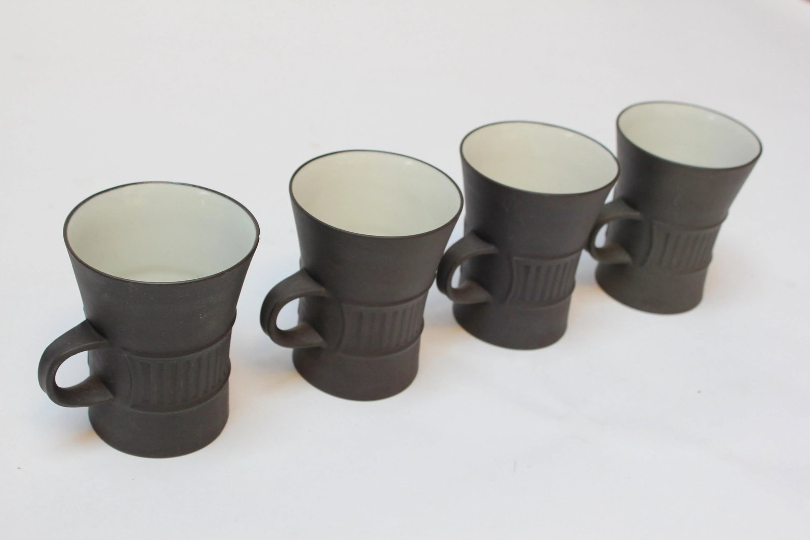 Early Jens Quistgaard for Dansk Flamestone Coffee Pot With Mugs and Demitasses - 5