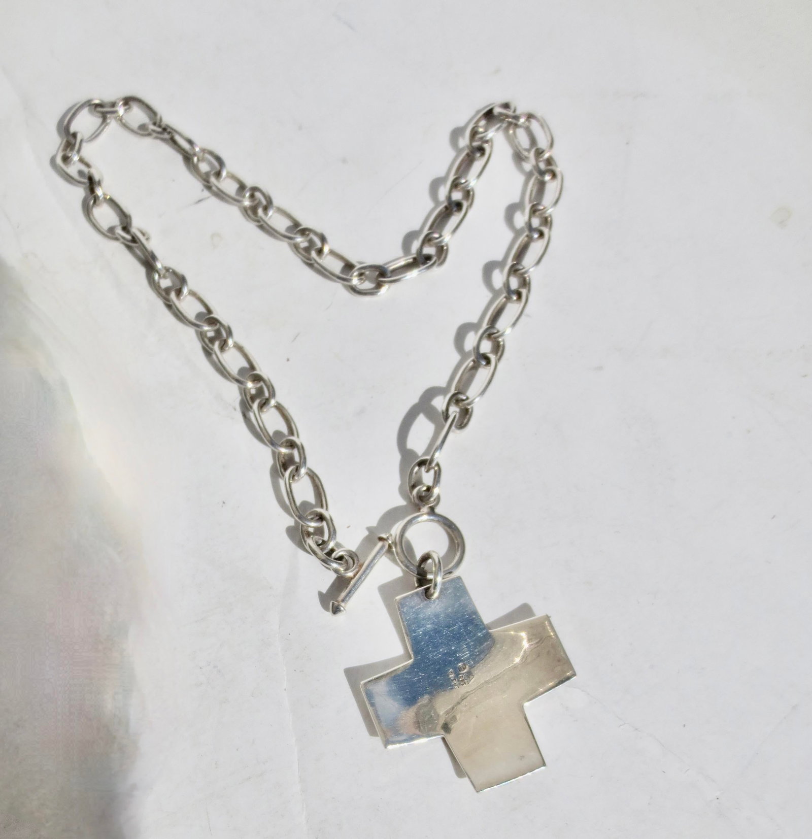 Sterling Silver Chain With Navajo Cross Pendant 25 DWT - 6