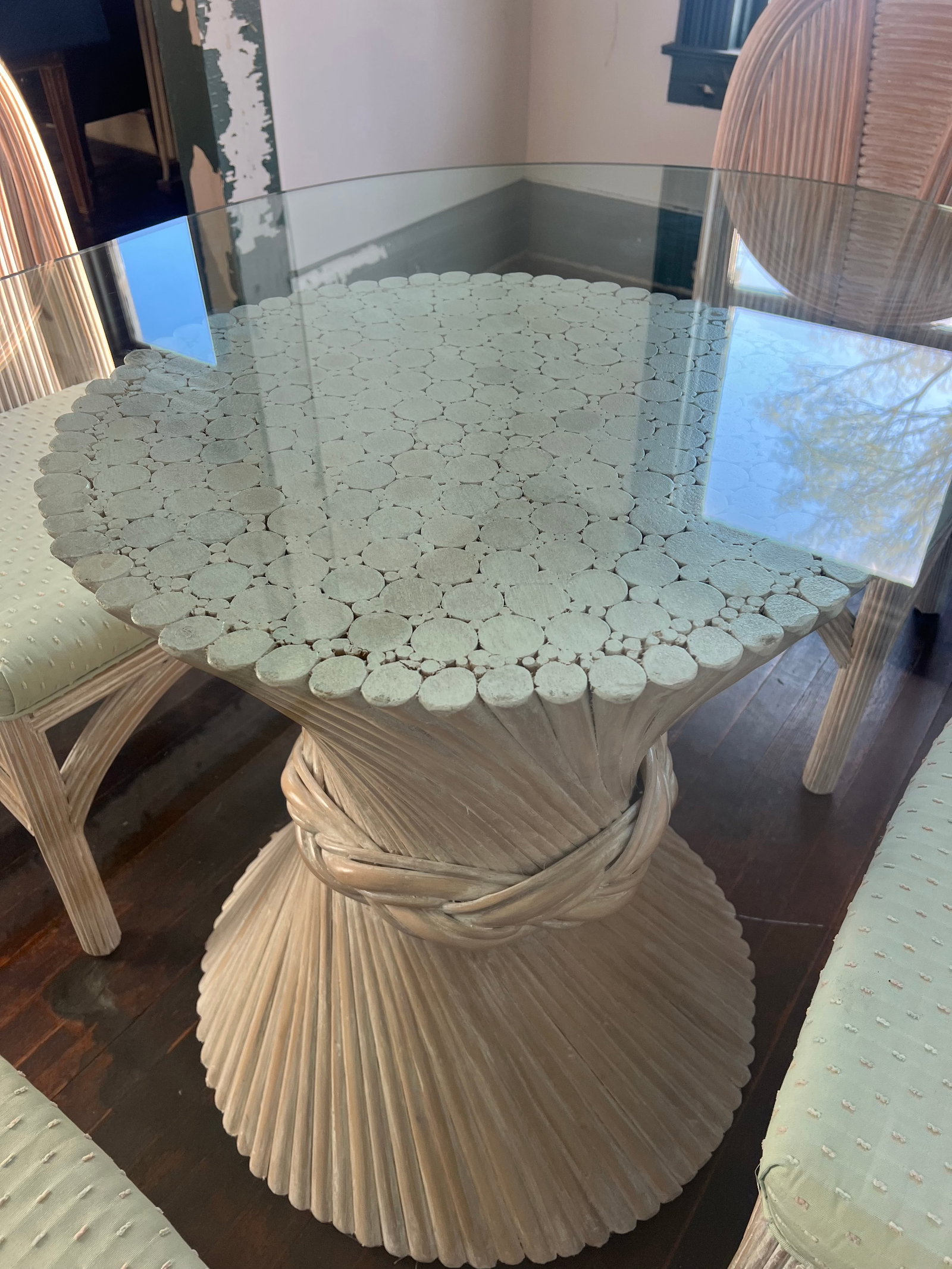 Mid 19th Century Henry Link Coastal Rattan Boho Chic Dining Set 5 PCS - 3