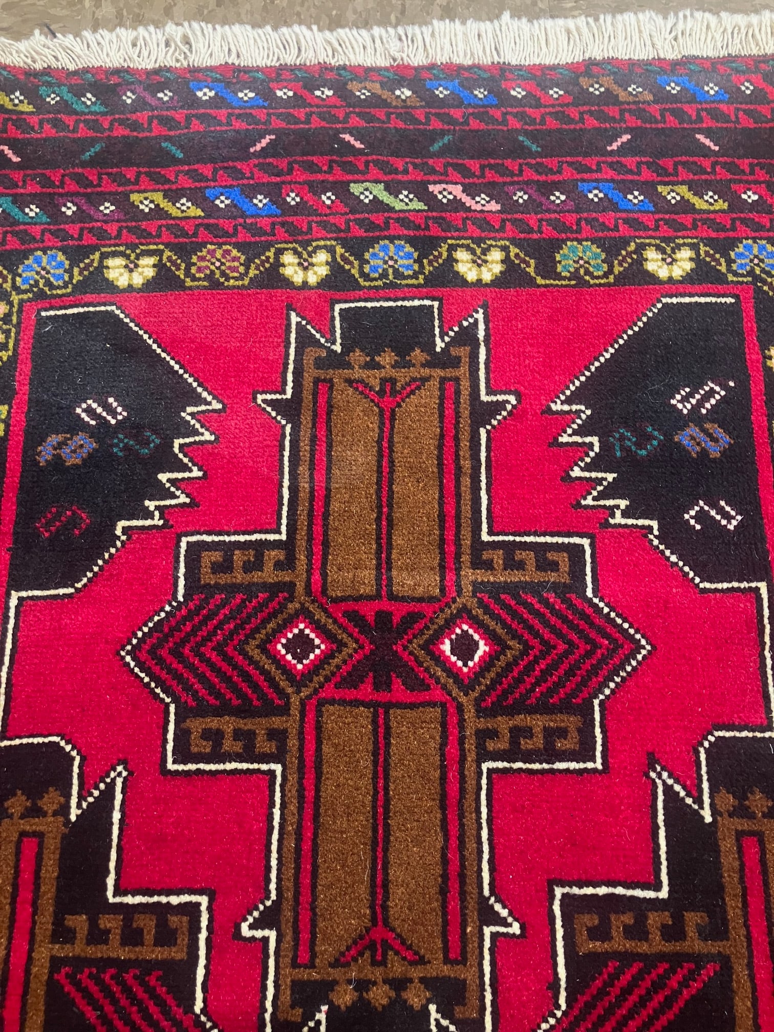 Hand-Knotted Baluch Geometric Rug 2'6" X 4'8" - 4