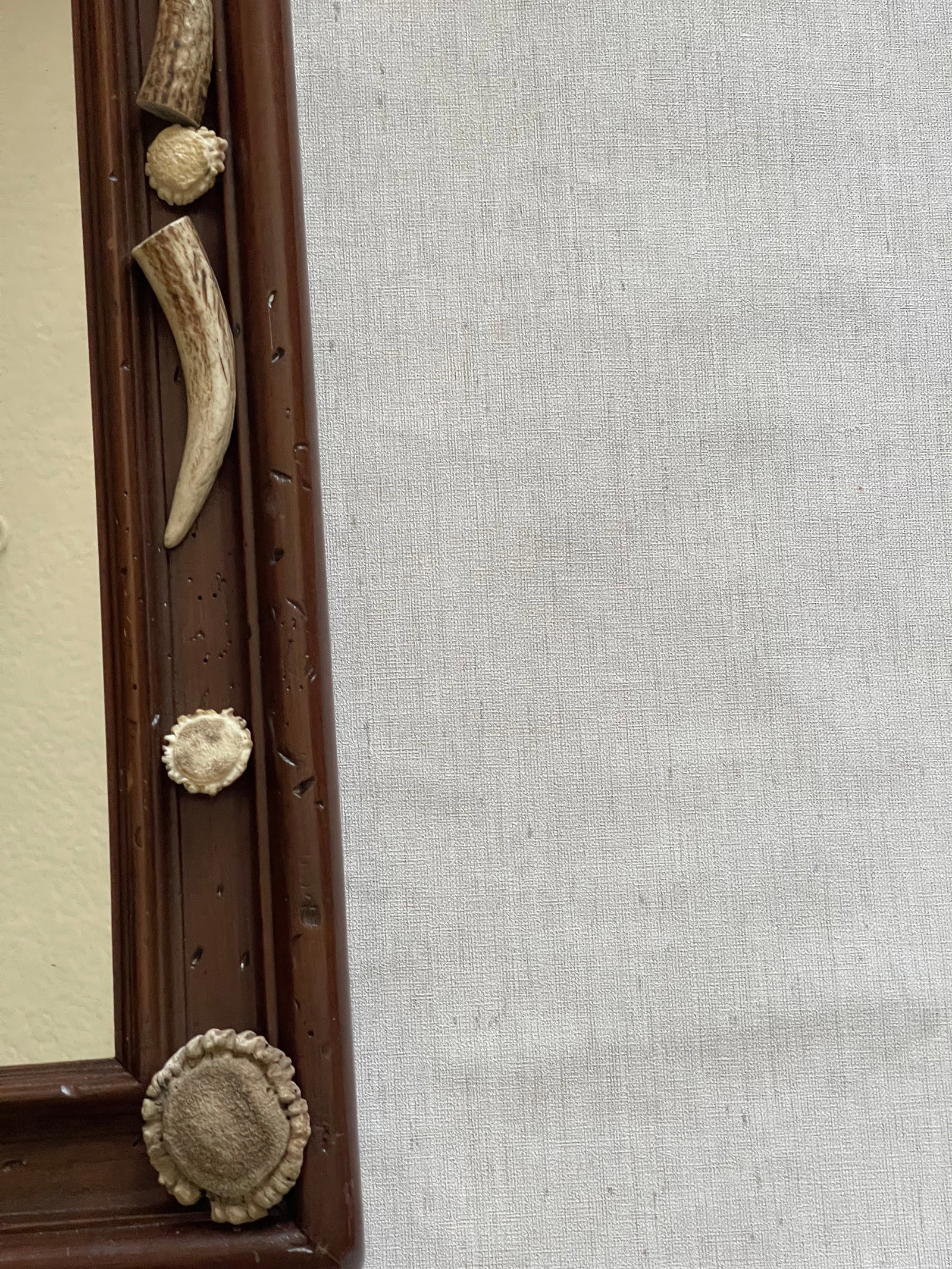 Gorgeous Black Forest Antique Mirror With Antlers and Borrows - 6