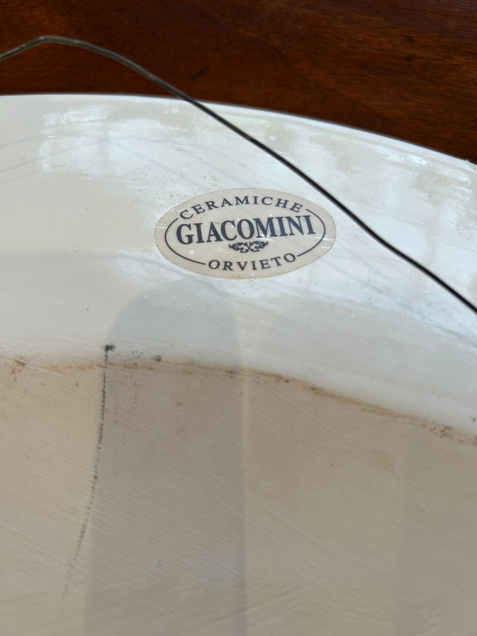 1950s Large Oval Italian Giacomini Ceramic Platter Wall Art - 6