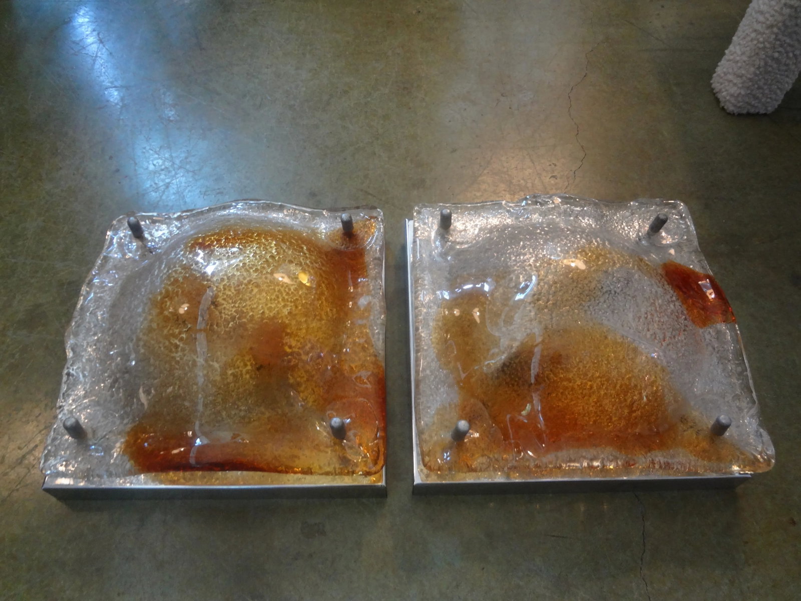 Pair of Italian Murano Glass Sconces by Mazzega - 10