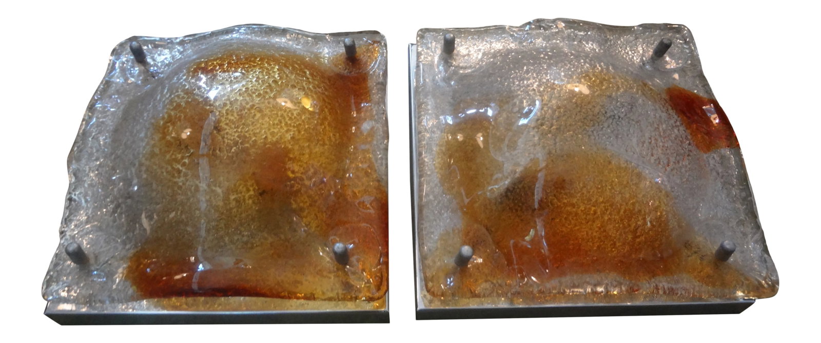 Pair of Italian Murano Glass Sconces by Mazzega (1 of 10)