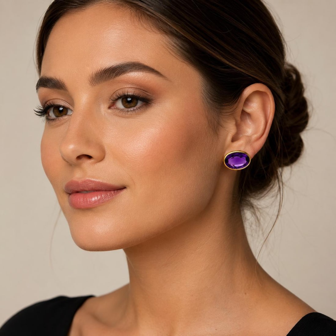 14k Amethyst Earrings, A Pair - 2