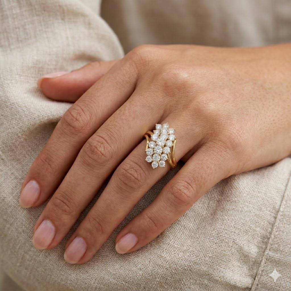 14k Diamond Ring, Size 4.75 - 2