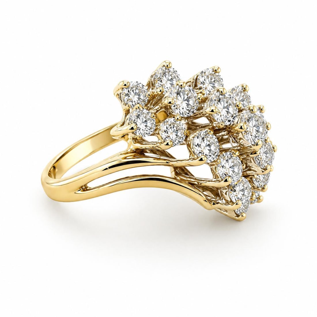 14k Diamond Ring, Size 4.75 - 3
