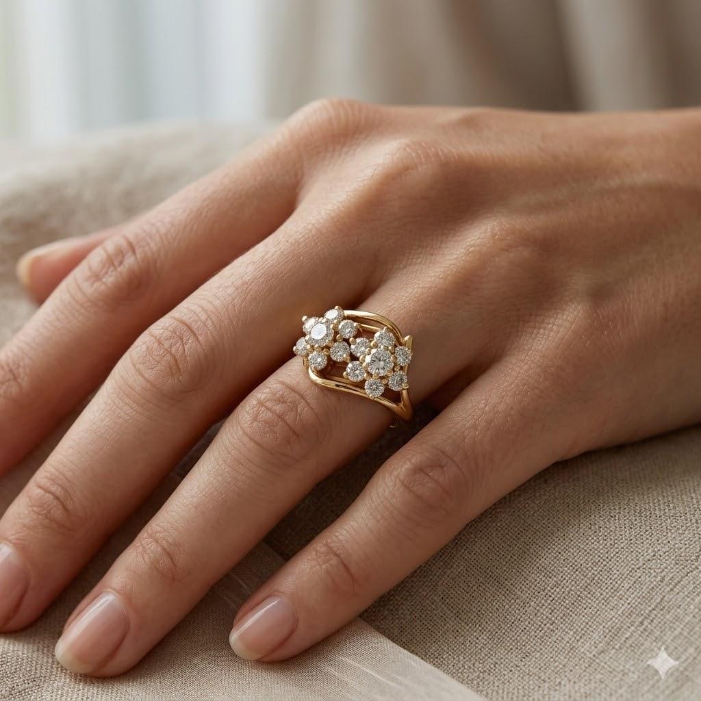 14k Diamond Ring, Size 5.5 - 2