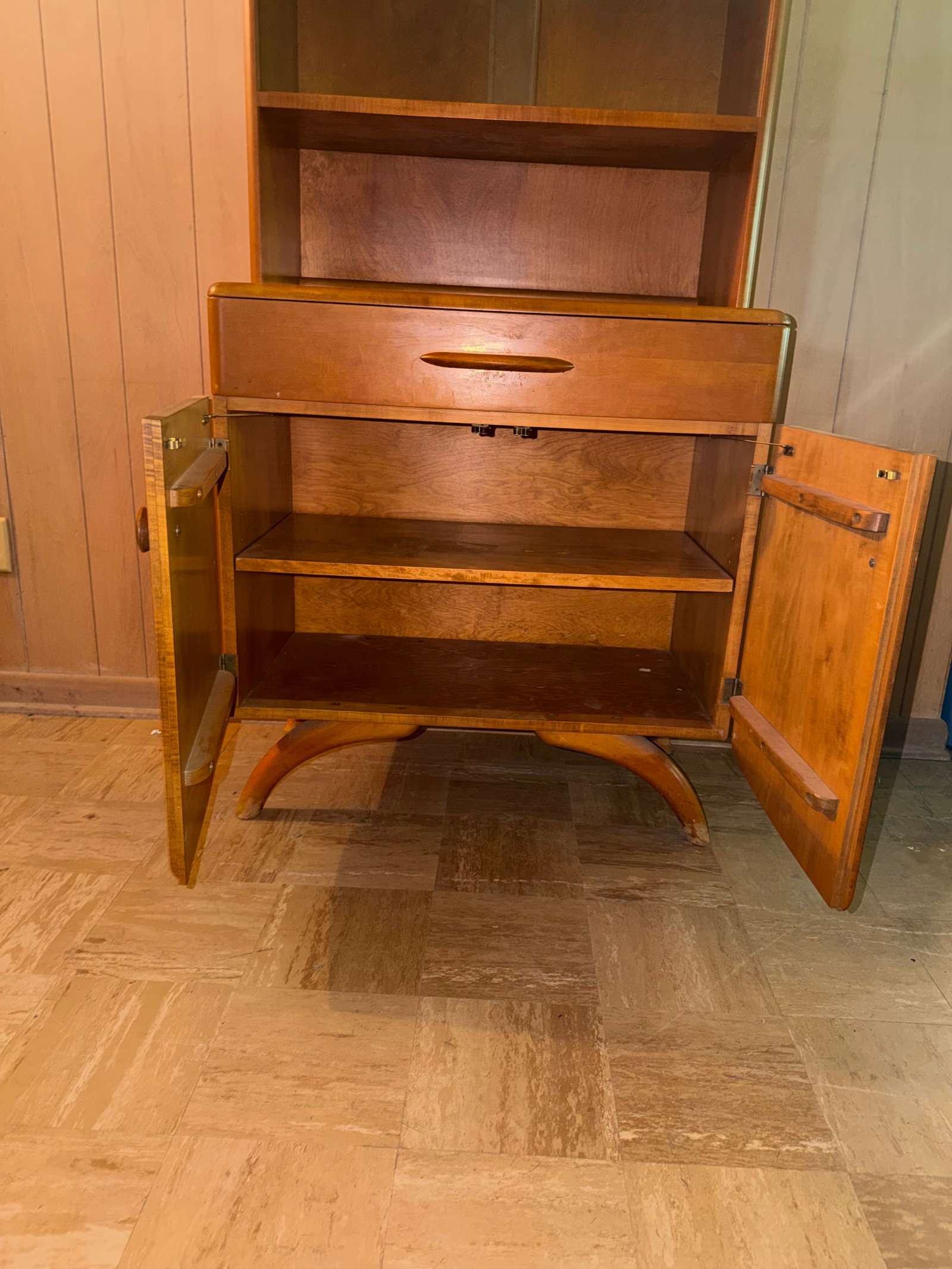 1950s Heywood Wakefield 13 Piece Dining Set- Original Finish- Dog Biscuit - 11