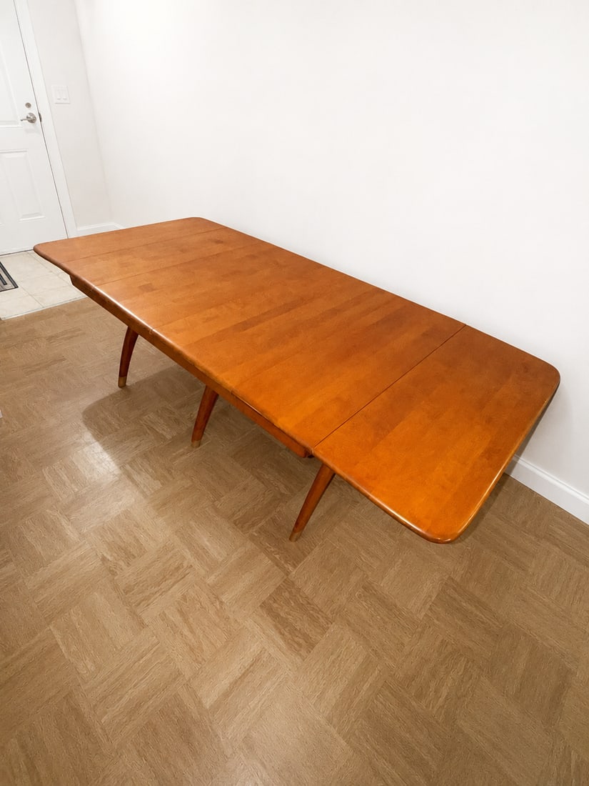 1950s Heywood Wakefield 13 Piece Dining Set- Original Finish- Dog Biscuit - 4