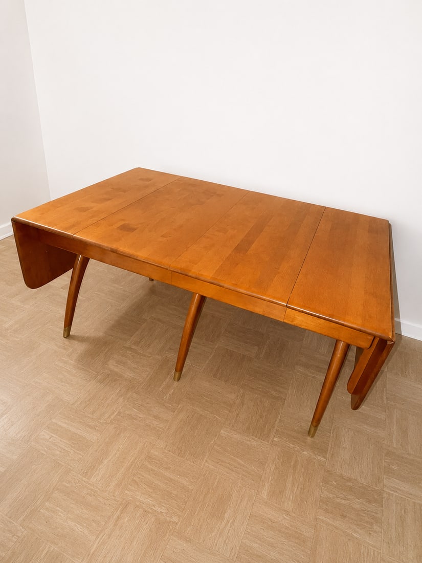 1950s Heywood Wakefield 13 Piece Dining Set- Original Finish- Dog Biscuit - 5