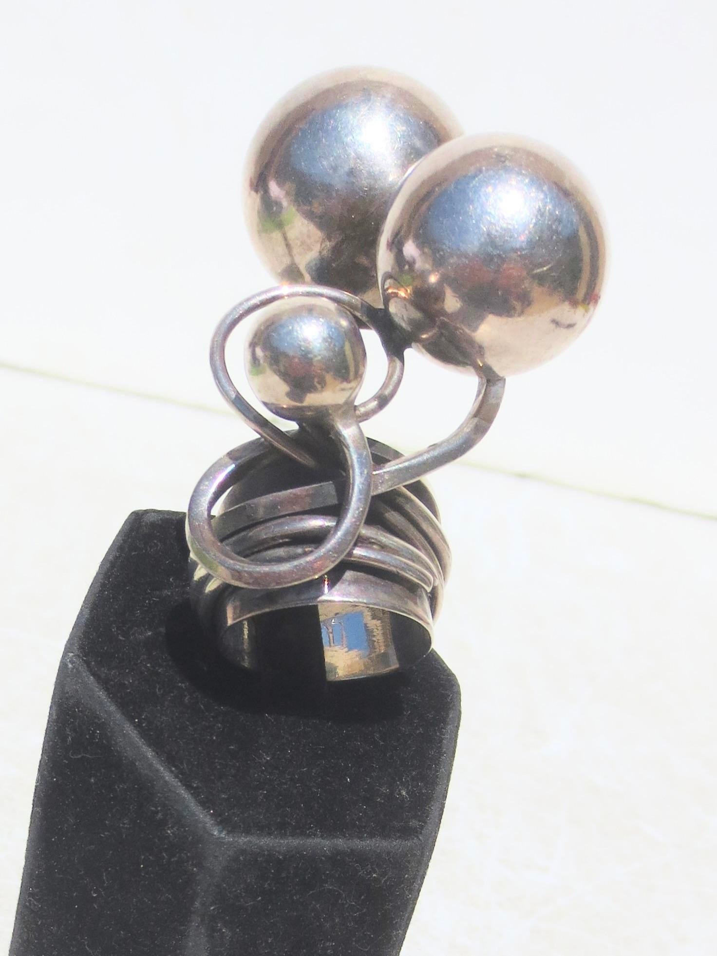 Sterling Silver Modernist Ring by Rachel Gera - 2