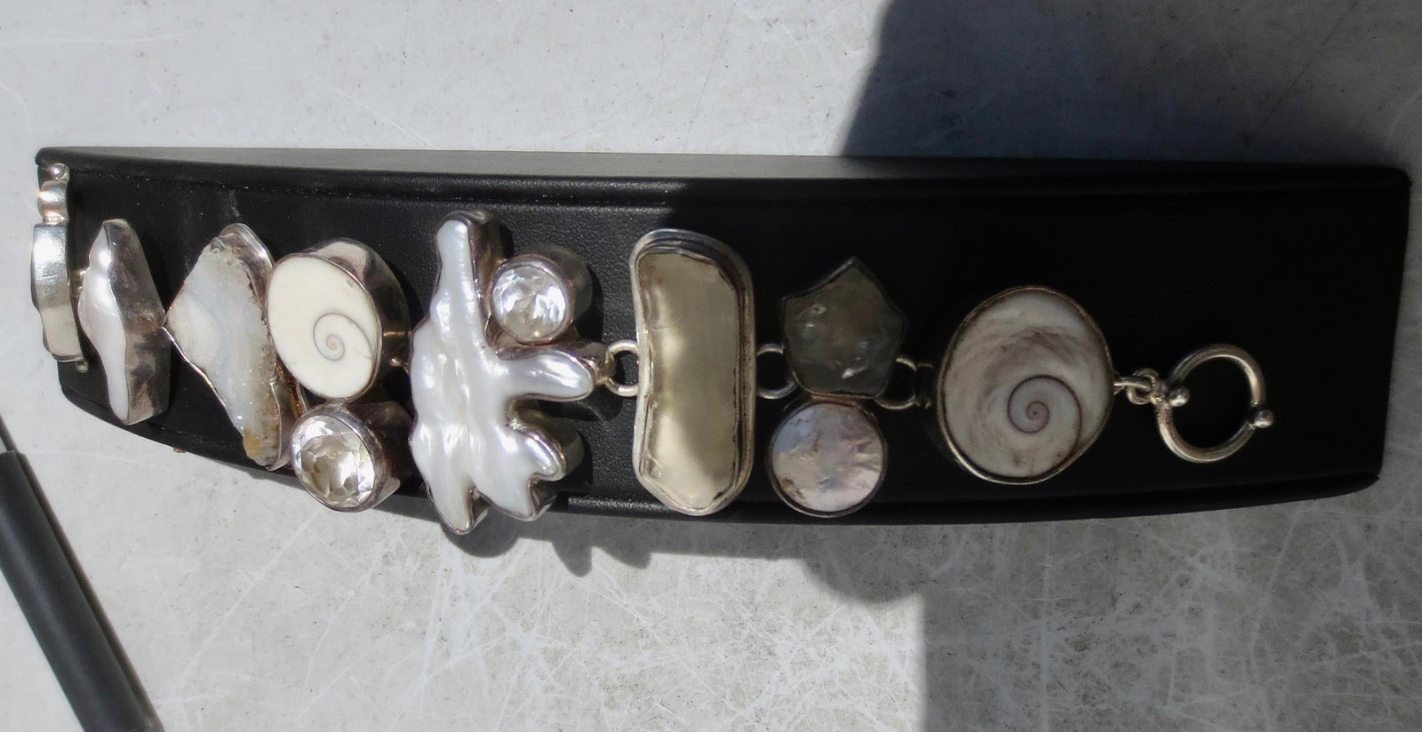 Link Bracelet Signed the Dreamer Pearl,Crystal, Geode - 4