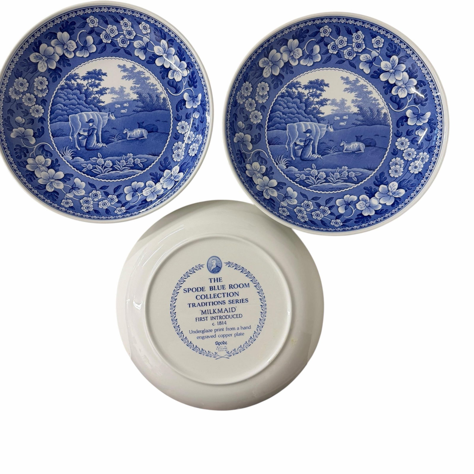 Late 20th Century Spode the Blue Room Collection Traditions Series "Milkmaid" , - 5