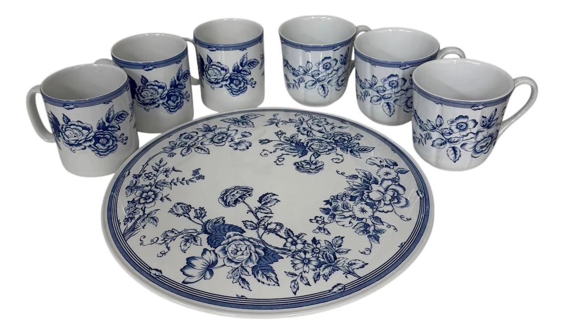 Vintage 1990s Discontinued Laura Ashley - Spode Collaboration "Clifton" Cake Plate and Coffee Mu (1 of 7)