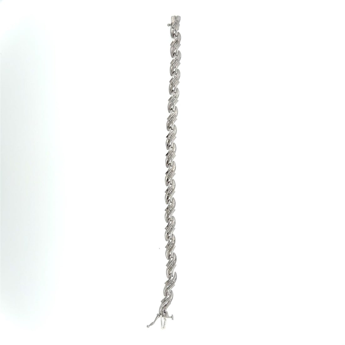 Silver 925 Diamond Baguette Tennis Bracelet - 4