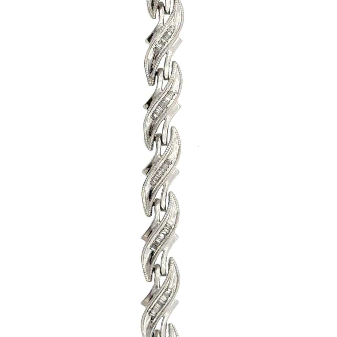 Silver 925 Diamond Baguette Tennis Bracelet - 5