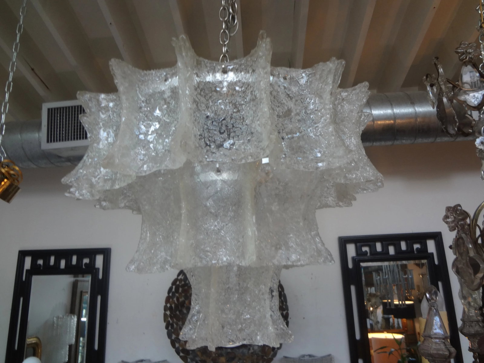 Mid-Century Modern Venini Attributed Murano Glass Chandelier - 10