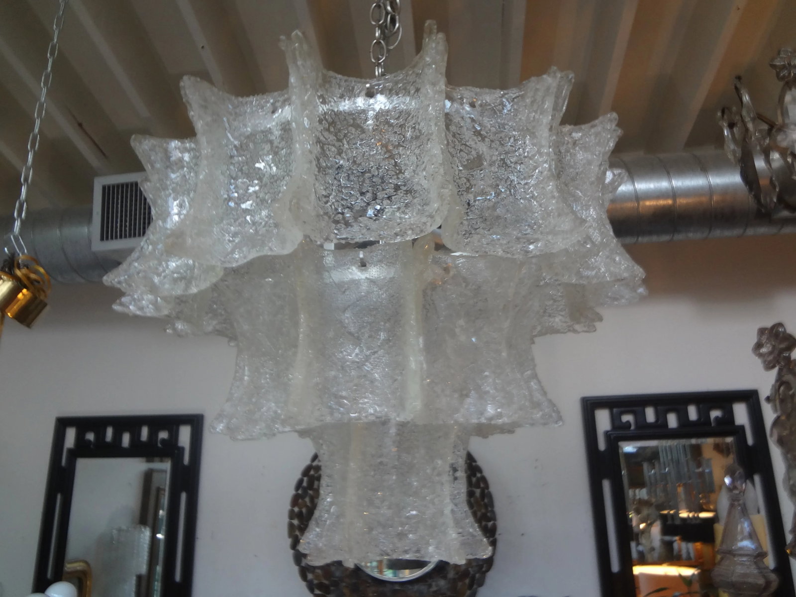 Mid-Century Modern Venini Attributed Murano Glass Chandelier - 2