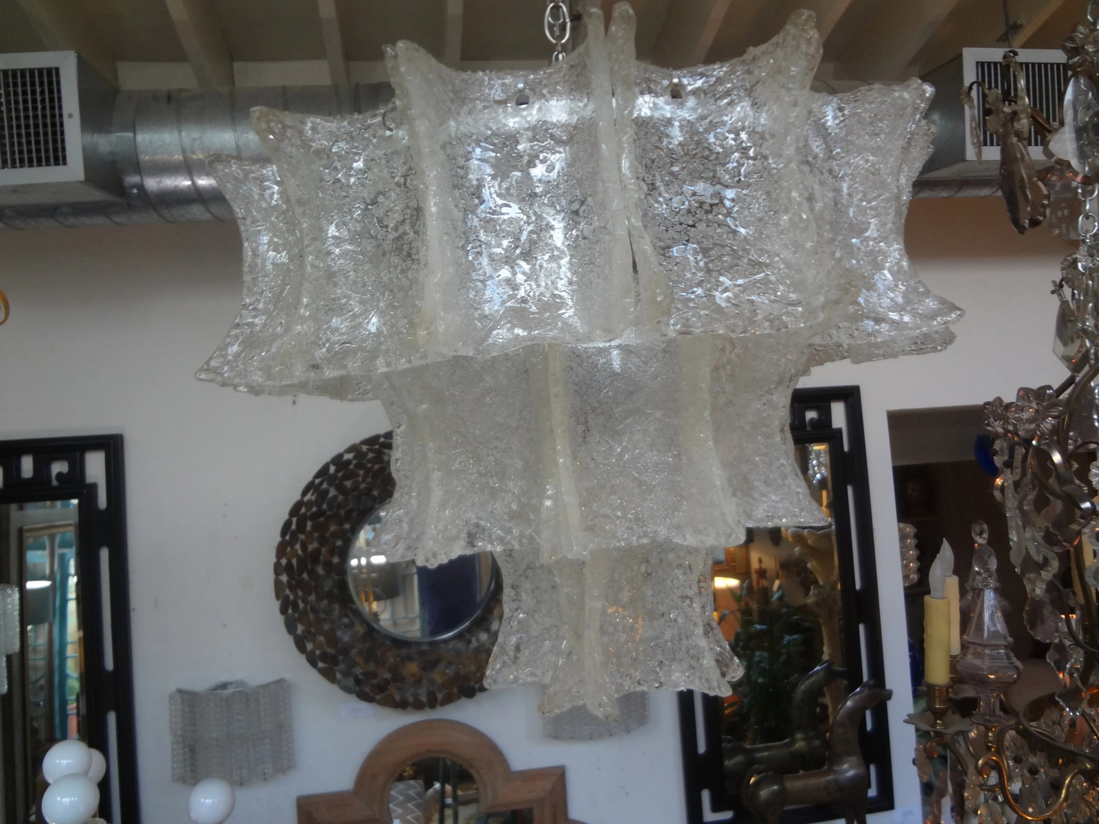 Mid-Century Modern Venini Attributed Murano Glass Chandelier - 3