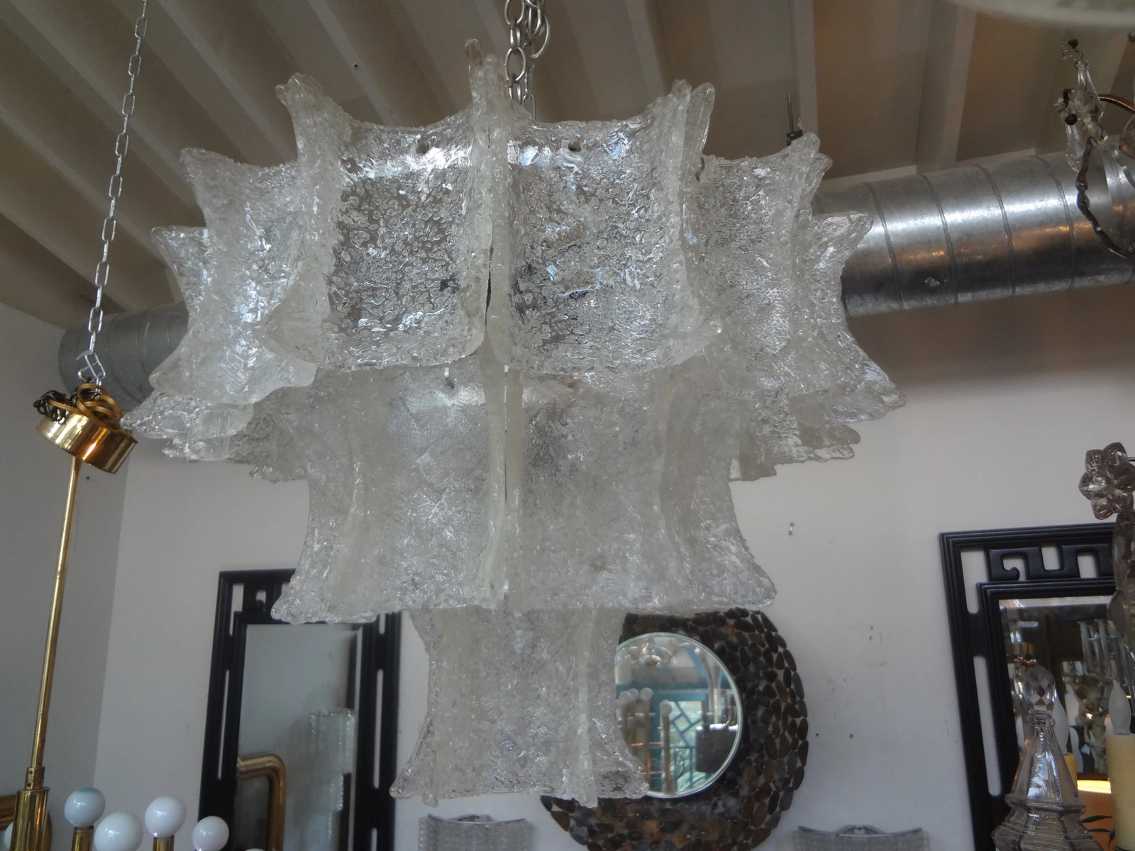 Mid-Century Modern Venini Attributed Murano Glass Chandelier - 5