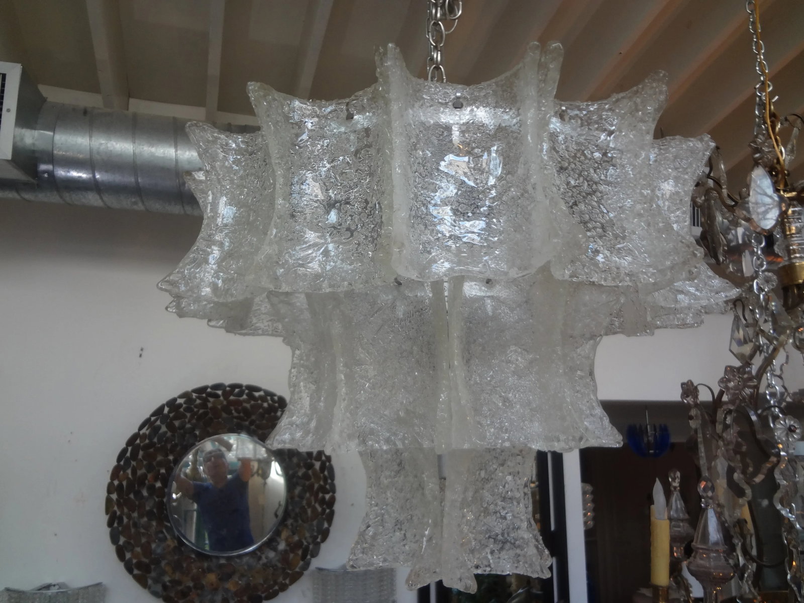 Mid-Century Modern Venini Attributed Murano Glass Chandelier - 6