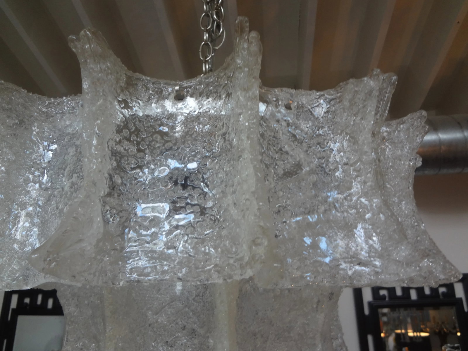 Mid-Century Modern Venini Attributed Murano Glass Chandelier - 8