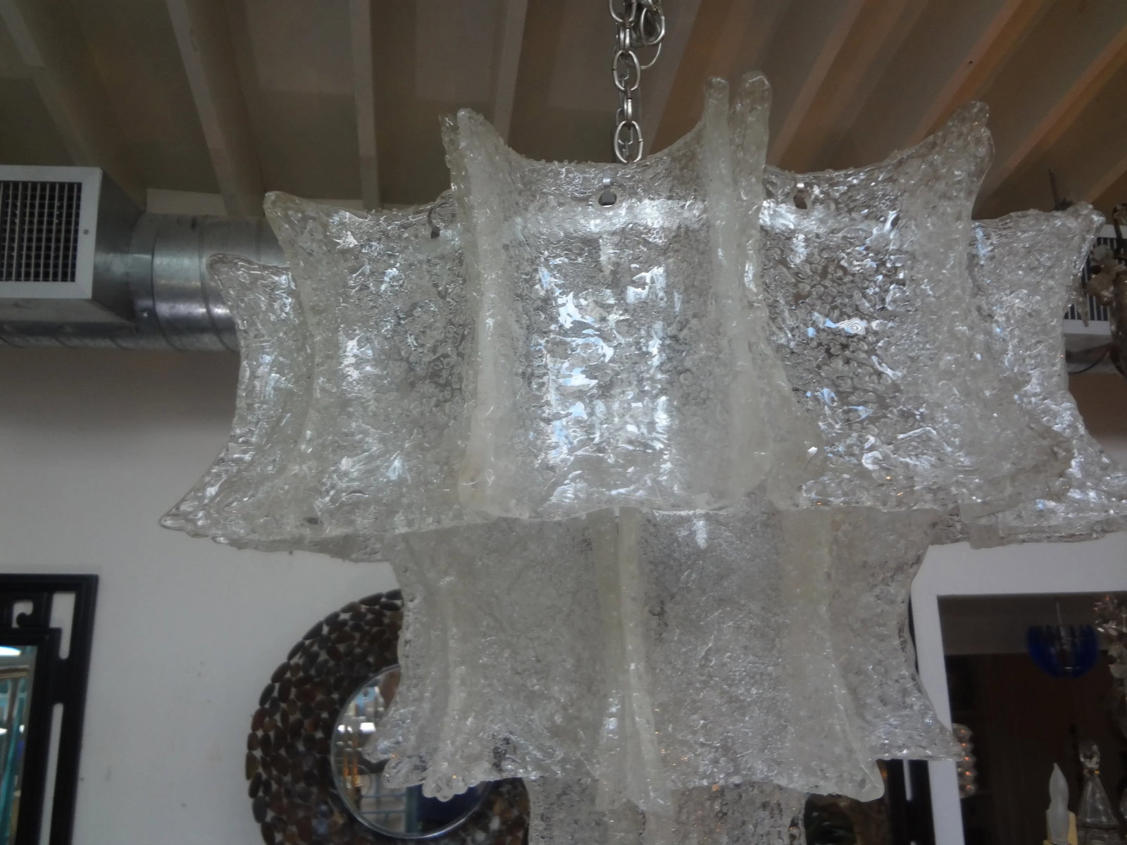 Mid-Century Modern Venini Attributed Murano Glass Chandelier - 9