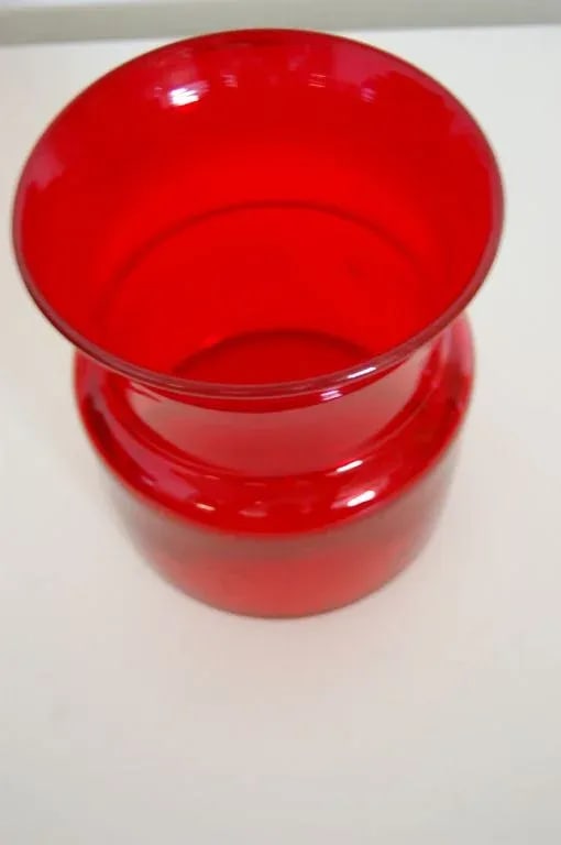 Erik Hoglund Vintage Swedish Red Art Glass Vase for Boda - 3