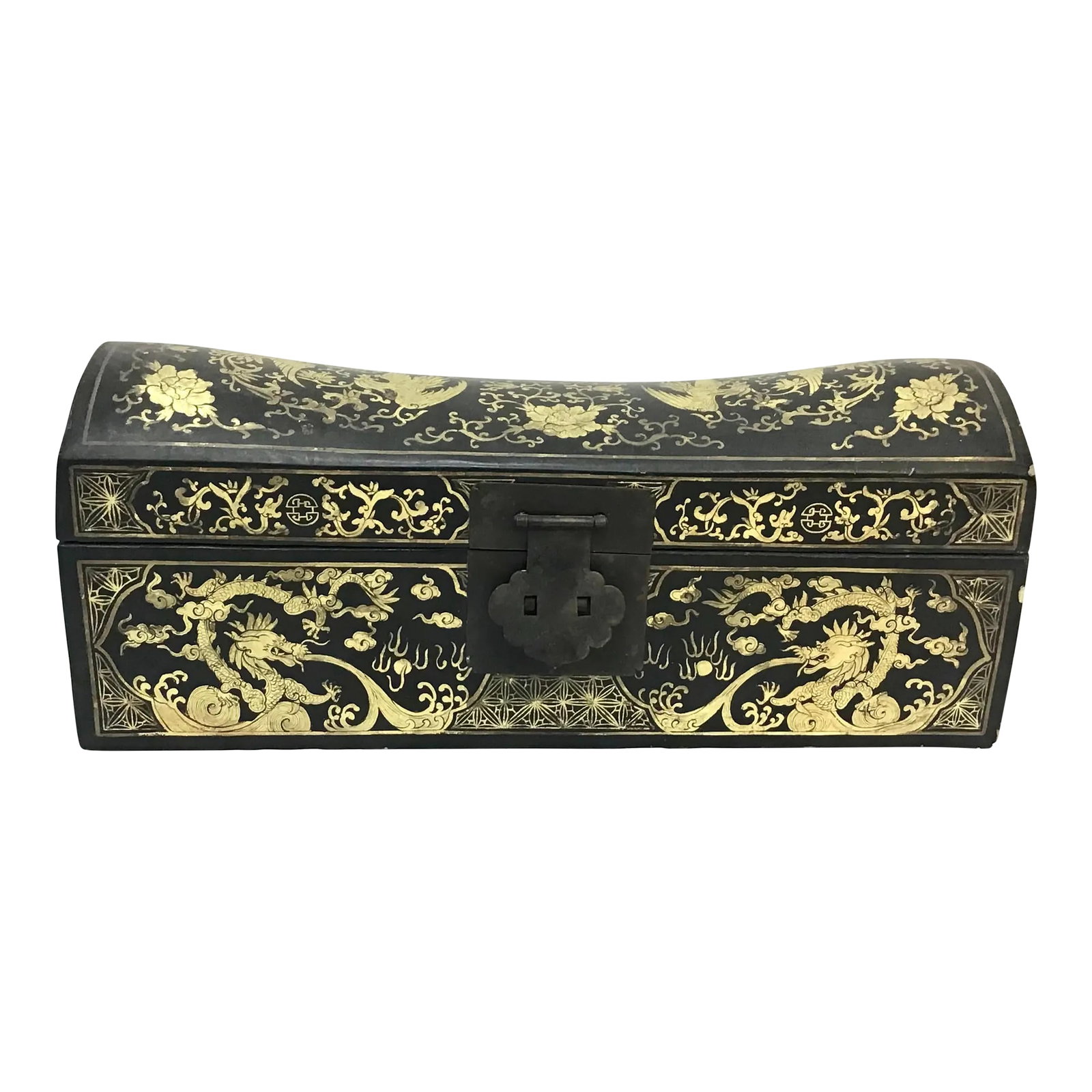 Antique Chinese Hand-Painted Chinoiserie Pillow Box (1 of 9)