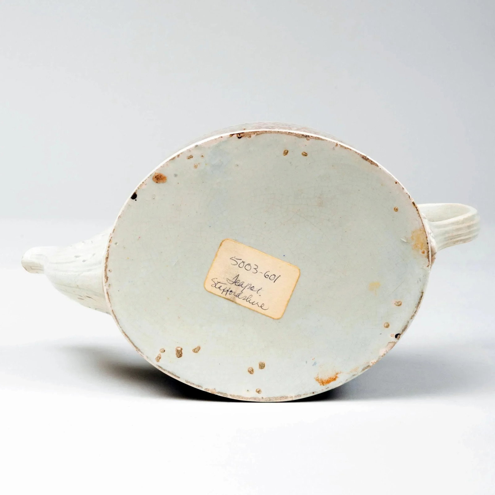 Staffordshire Pearlware Teapot and Spanial Finial on Cover With Inlaid Agate Surface - 2