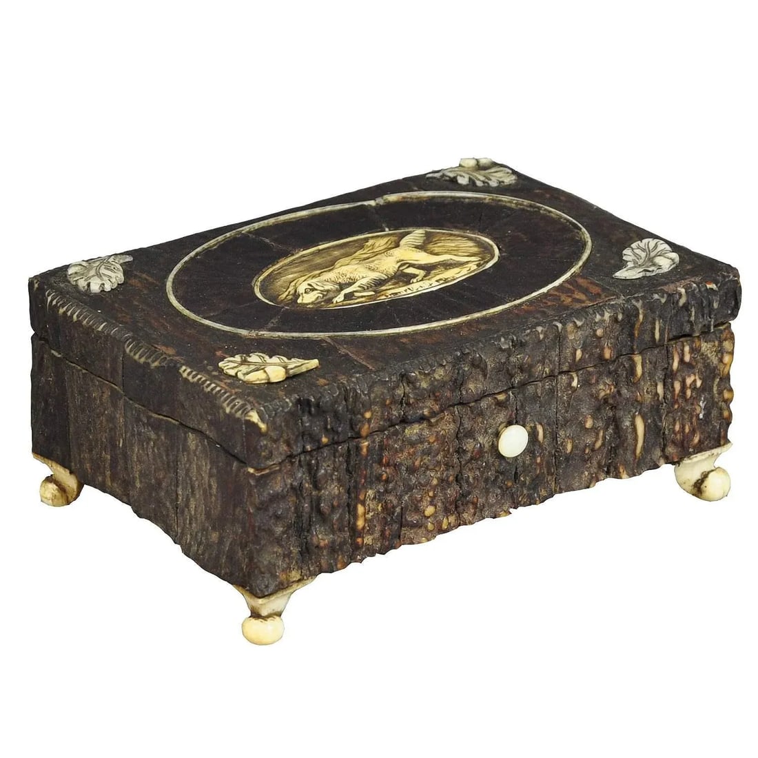 1860s Victorian Miniature Black Forest Antler Casket - 7