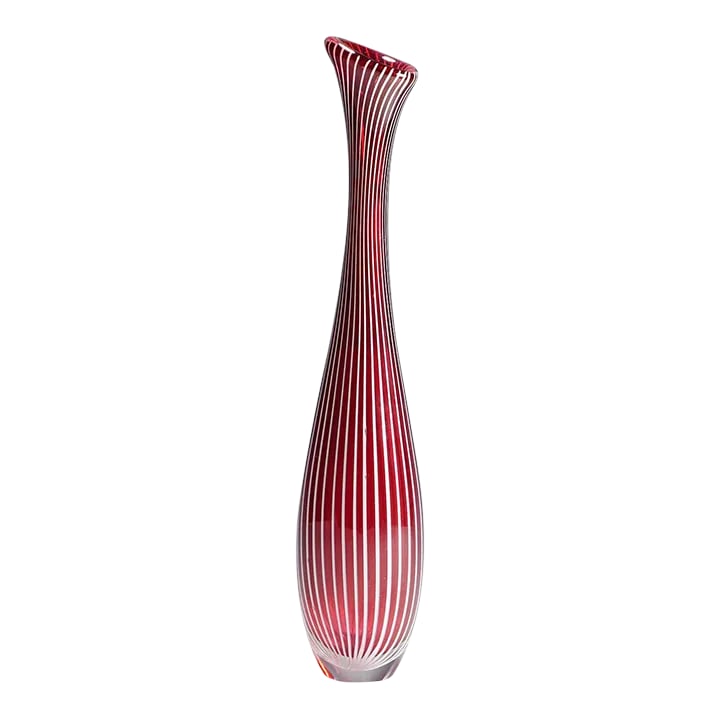 Vase Zebra by Vicke Lindstrand for Kosta 1960s: Vintage Zebra Art Glass Vase by Vicke Lindstrand for Kosta 1960s Art glass vase designed by Vicke Lindstrand for Kosta Glassworks in the 1960s. Signed on the base 'LH 1054 Kosta'. The elegant, flowing