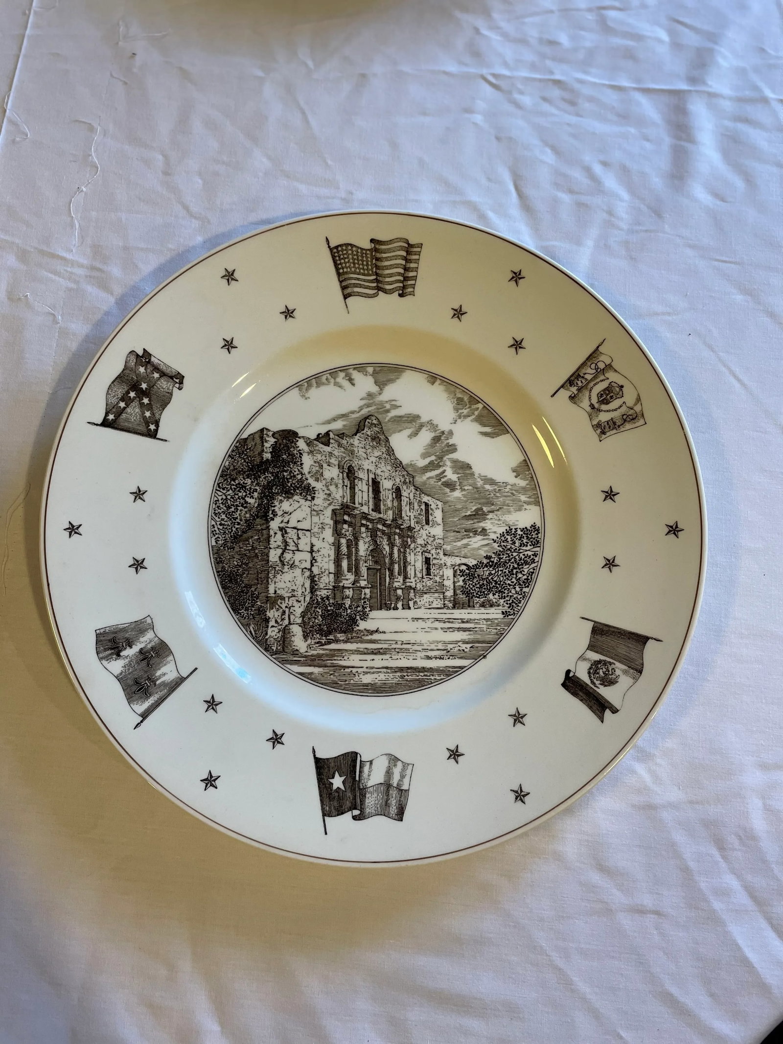 1960s Josiah Wedgewood and Sons for Neiman Marcus Views of Old Texas Salad/Dessert Plates- Set of 5 - 2