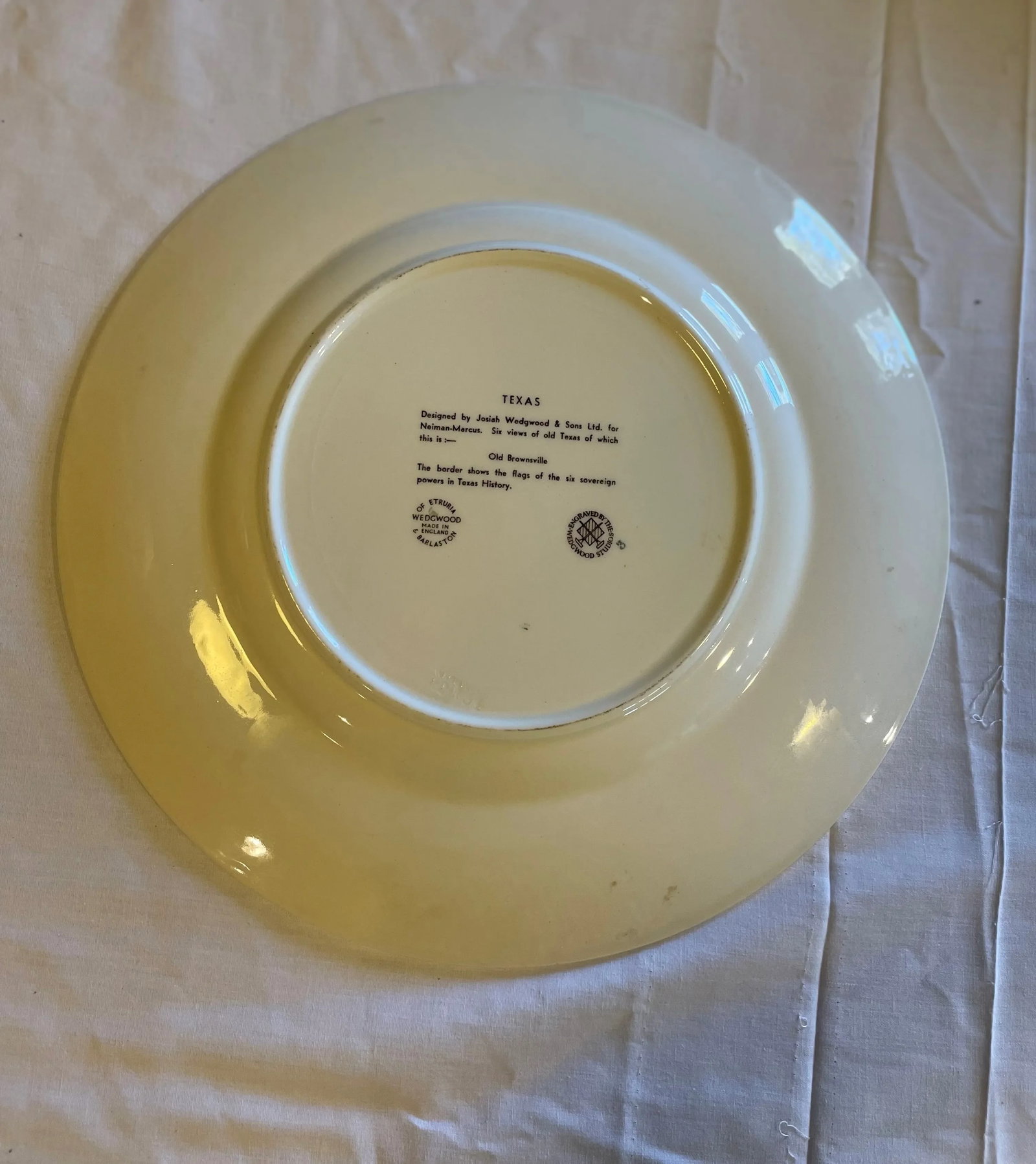 1960s Josiah Wedgewood and Sons for Neiman Marcus Views of Old Texas Salad/Dessert Plates- Set of 5 - 9
