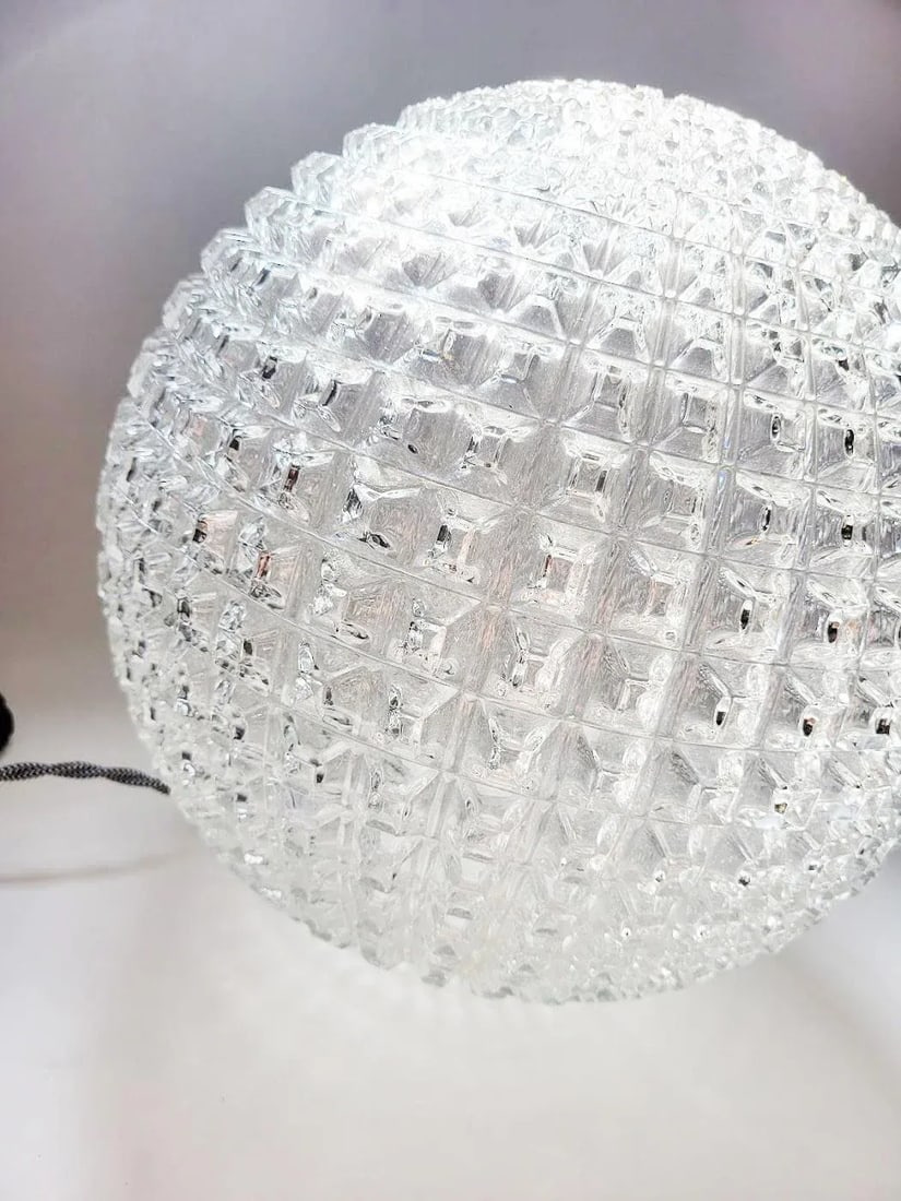 1950s Large Holophane Glass Globe Table Lamp - 4