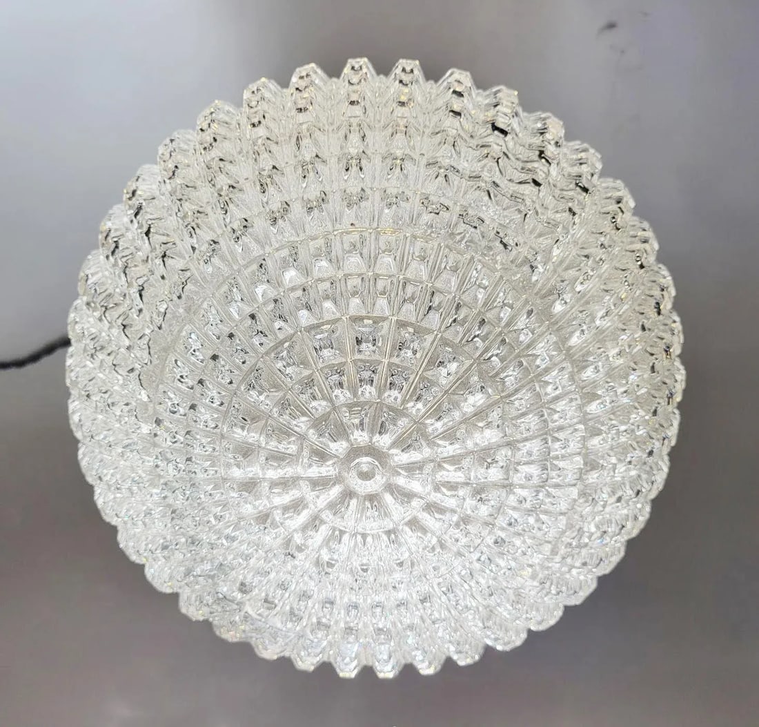 1950s Large Holophane Glass Globe Table Lamp - 8