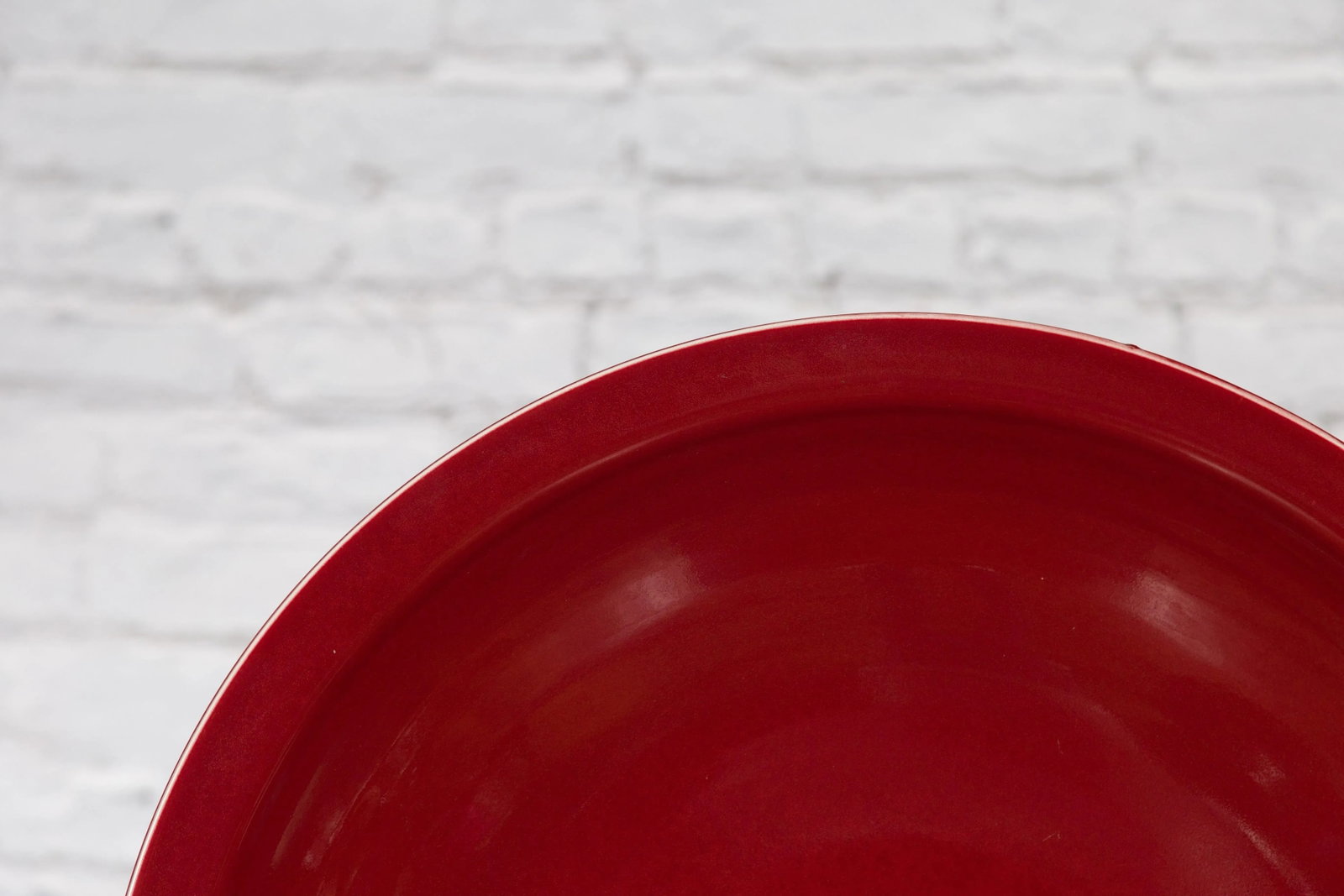 Chinese Vintage Large Porcelain Platter with Oxblood Color - 5