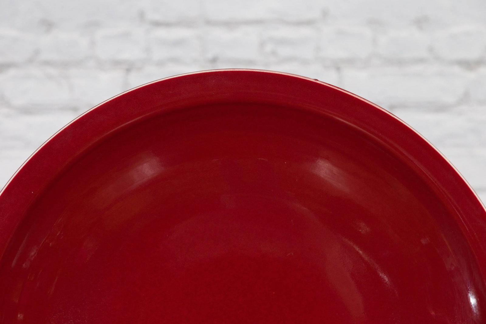Chinese Vintage Large Porcelain Platter with Oxblood Color - 6