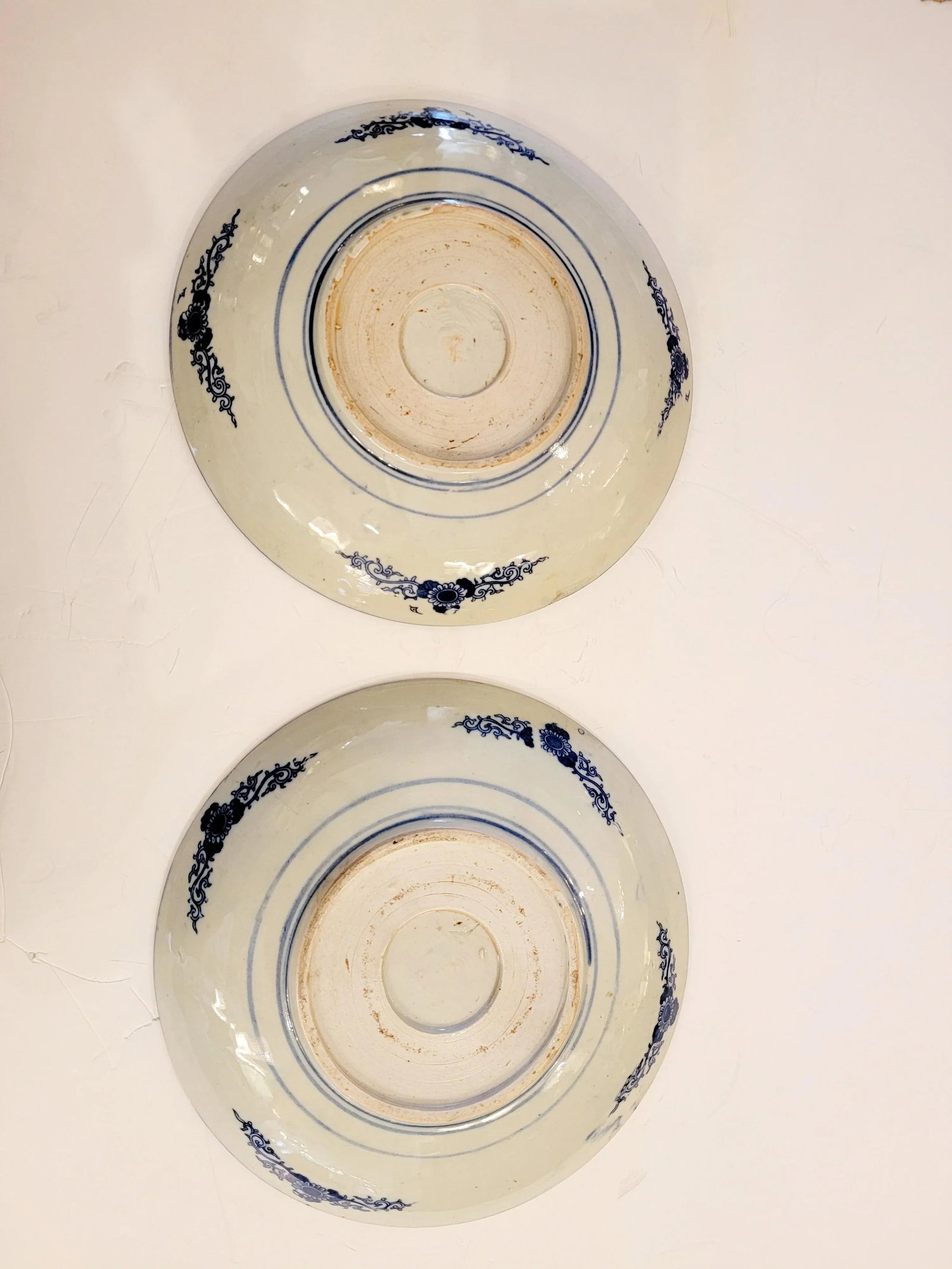 Japanese Porcelain Blue & White Charger Plates -A Pair - 10