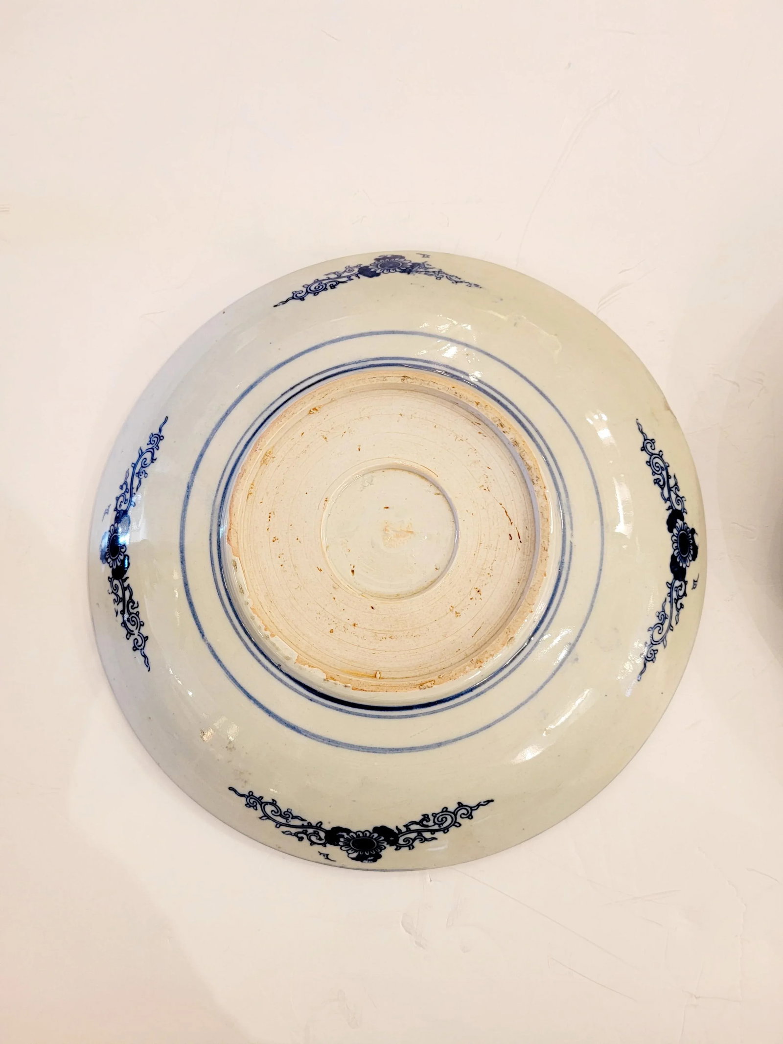 Japanese Porcelain Blue & White Charger Plates -A Pair - 9
