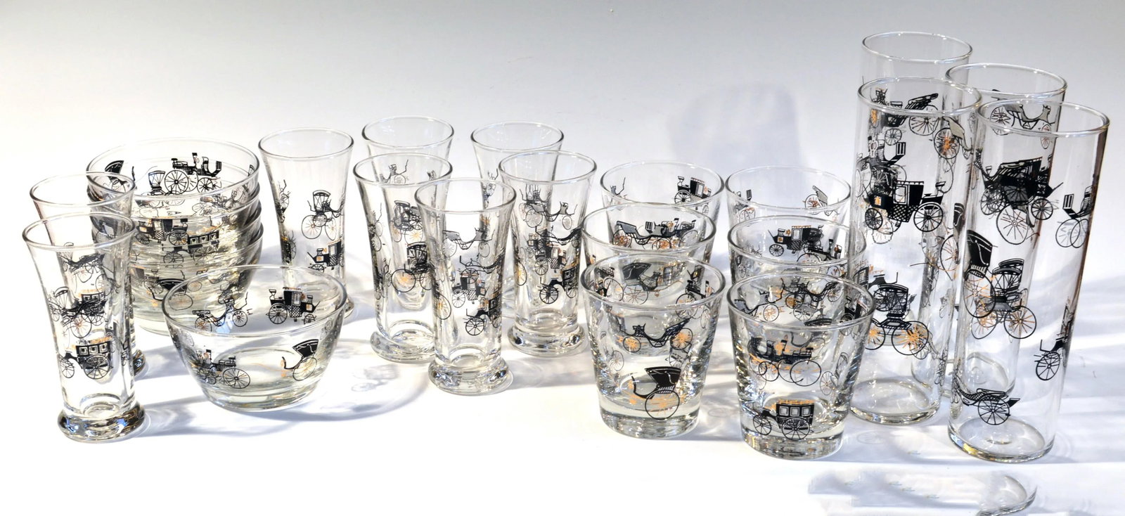 Vintage Libbey Bar Glasses, (23 Pieces) Curio Line Designed by Freda Diamond - 6